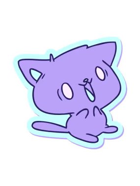 Şirin kawaii kedisinin çizgi film çiziminin pixelize efekti