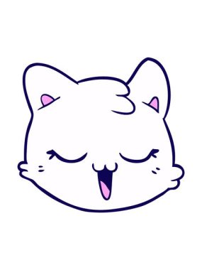 Kedi suratlı çizgi filmin neon ışık efekti animasyonu