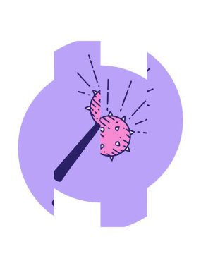 Dövme stili bir ortaçağ topuzunun bölünmüş hareket canlandırması