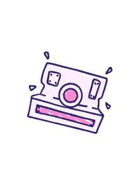 splitting effect animation of Instant Camera Chalk Drawing