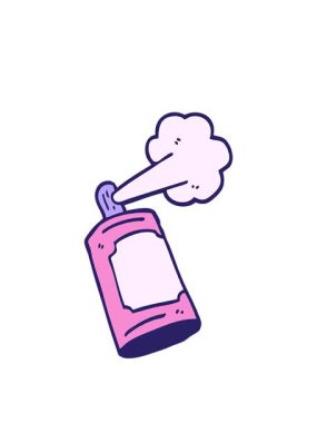 stretching up animation of hand drawn doodle style cartoon spray can