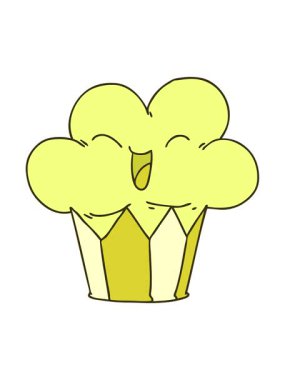 El çiziminin rengini değiştiren neşeli çizgi film pastası.