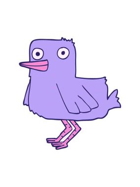 bobbing motion animation of a cartoon duck