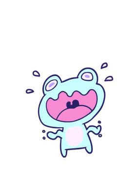 Sevimli kurbağa çizgi filminin animasyonunu genişletiyorum.