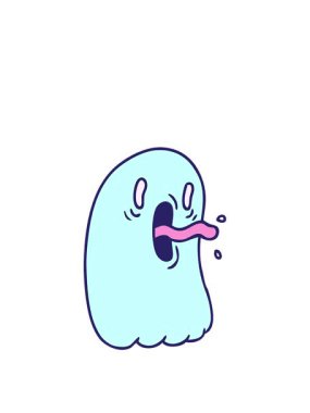 Kawai korkunç hayaletinin el çizimi animasyonunu genişletiyorum.