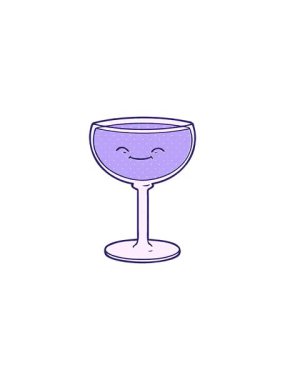 Bir bardak şarap karikatürünün gösterişli satış animasyonu