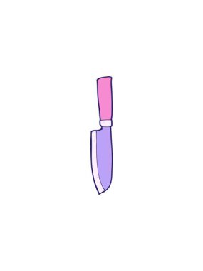 starburst effect animation of cartoon kitchen knife