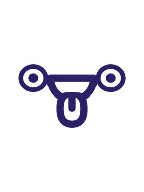 Dil simgesini dışarı çıkaran dik dik bakan yüz hareketinin animasyonu