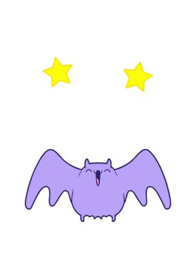 dönen yıldızlar korkunç çizgi film yarasasının animasyonu