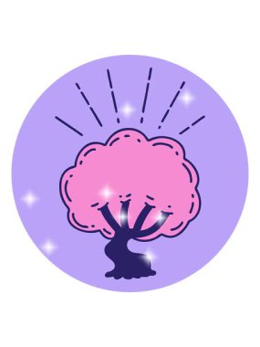 Bir dövme stili ağaç tasarımının simli etkisi