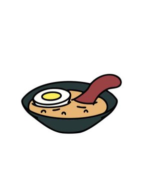 Yanıp sönen radyal çizgiler geleneksel kasede ramen çorbası animasyonu