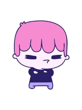 Bir kawaii yakışıklı çapraz çocuğun çizgi film çiziminin animasyon efekti