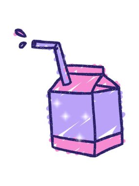 Süt Karton Tebeşir Çiziminin simli etkisi