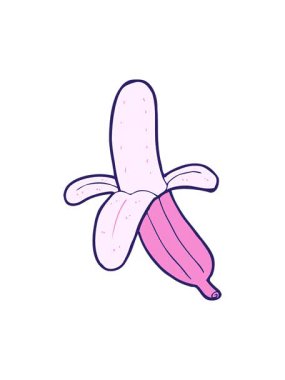 bob and pause animation of cartoon peeled banana