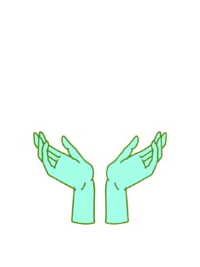 Parlak renkli açık ellerin ikonik dövme stili görüntüsünün zıplama hareketi animasyonu