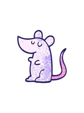 grunge desenli çizim çizgi film faresinin radyoaktif parlayan animasyonu