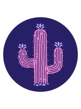 Bir kaktüsün çizgi film dövmesindeki hareketli görüntüsü.