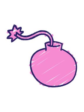 bobbing motion animation of Round Bomb Chalk Drawing