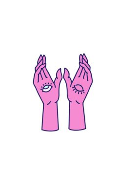 Mistik ellerin yatay titreşimli animasyonu