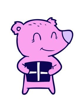 neon ışık efektleri ayı karakterinin şimdiki haliyle canlandırılması