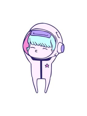 Meraklı astronotların çizgi filminin efekt animasyonunu göster