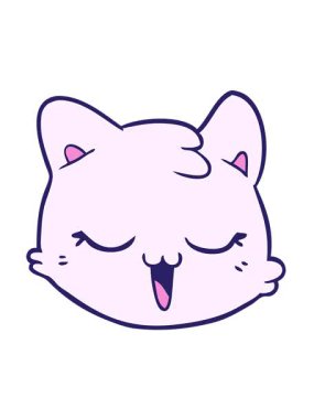 Kedi suratlı çizgi filmin titreşimli animasyonu