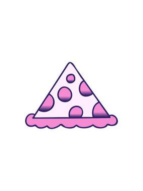 Dikkat çekici gradyan gölgeli çizgi film pizza dilimi.