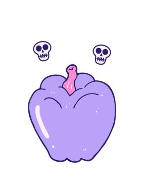 karikatür biberinin kafatası animasyonu