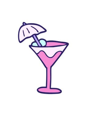 Çizgi film martini içeceklerinin animasyonunu görüntüle