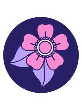 Çiçeğin dekoratif çiziminin titreyen hareketi