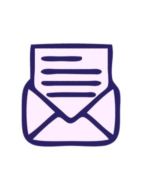 Çizgi roman tarzı bir mektup ve zarfın dönen hareket animasyonu