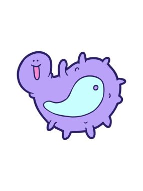 Çizgi film mikrop çiziminin hareketli animasyonu