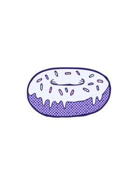 Çizgi film çörek illüstrasyonunun basınçlı animasyonu