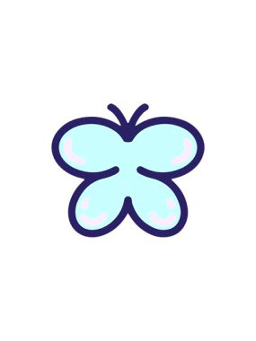 radioactive glowing animation of simple cute cartoon of a butterfly