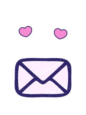 Karikatür Mail Sembol Tebeşiri Çiziminin dönen kalp animasyonu