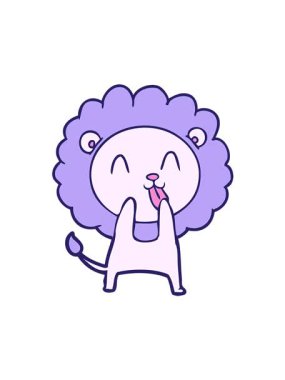 Mutlu aslan karikatürünün titreşimli hareketi