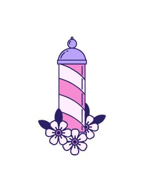 Dövmenin animasyonunu geleneksel stil berber direği şeklinde bob ve duraklat