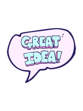 freehand çizilmiş konuşma balonu çizgi filmi Büyük Fikir Sembolü 'nün dönen hareket animasyonu