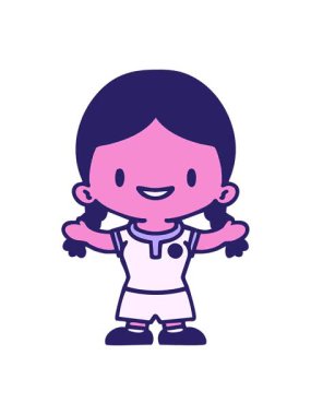 üniformalı Brezilyalı kadın futbolcunun hareketli animasyonu