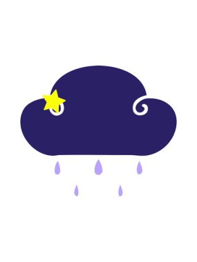 Parıldayan yıldızlar, el animasyonunu etkiler. Garip yağmur bulutları çizer.