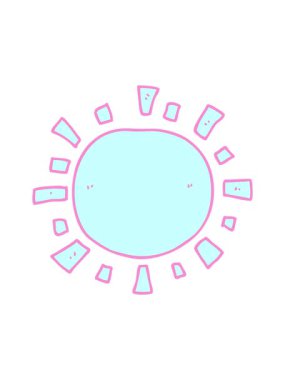 Karikatür güneş çiziminin basınçlı animasyonu