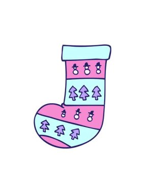 Bir Noel çorabının çizgi filminin dönen hareketi.