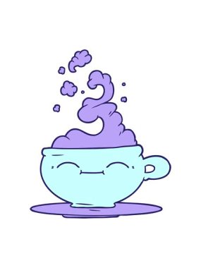 shaking motion animation of cartoon hot cup of coffee