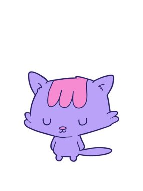 stretching up animation of a fun drawing of a cartoon cat