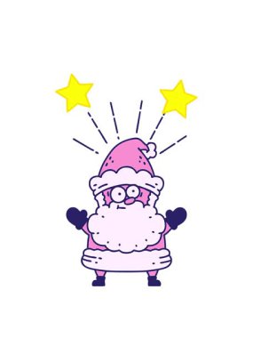 Geleneksel dövme stili Noel Baba karakterinin dönen yıldızlar animasyonu