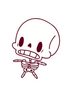 neon ışık efektleri çizgi film animasyonu kawaii parlak renkli sevimli ölü iskelet