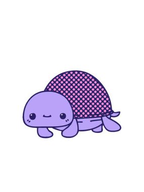 Çizgi roman stili çizgi film karakteri kaplumbağanın yanıp sönen radyal çizgileri.