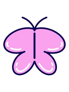 Basit ama sevimli bir kelebeğin neon ışık efekti animasyonu