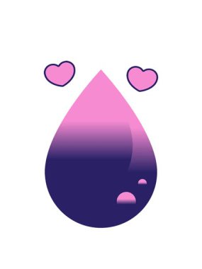 Kan damlası grafik çizim simgesinin dönen kalp animasyonu