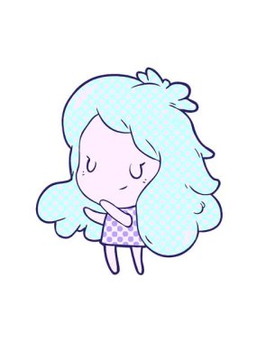 Tatlı çizgi film kızlarının hareketli animasyonları.